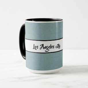 Los Angeles City Elegant Black Gray Ringer 15oz Tasse