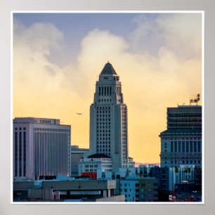 Los Angeles City Hall Druck Downtown LA Kunst Poster