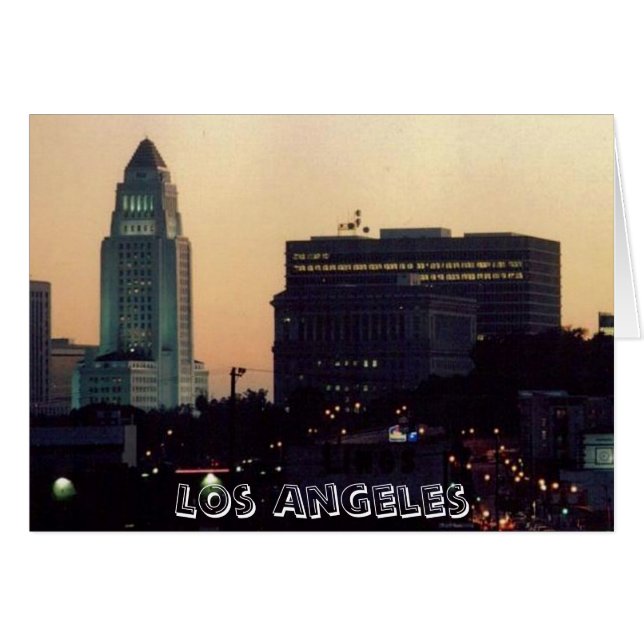 Los Angeles City Hall in Dusk Card (Vorderseite (Horizontal))