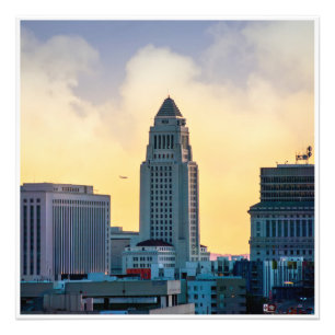 Los Angeles City Hall Skyline – Downtown LA Druck