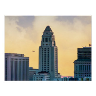 Los Angeles City Hall Skyline – Downtown LA Druck