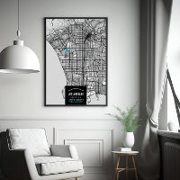 Los Angeles City Map + Ort markieren