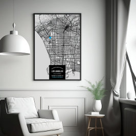 Los Angeles City Map + Ort markieren Poster
