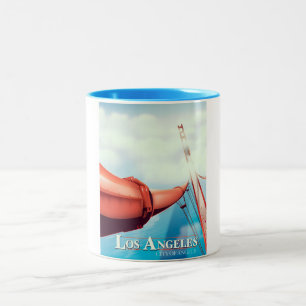 Los Angeles "City of Angels" Feriposter. Zweifarbige Tasse