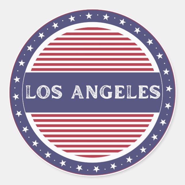 Los Angeles City Pride Emblem – American Identity Runder Aufkleber (Vorderseite)