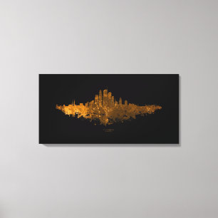 Los Angeles City Skyline - Orange Leinwanddruck