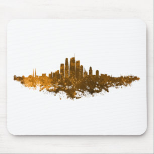 Los Angeles City Skyline - Orange Mousepad