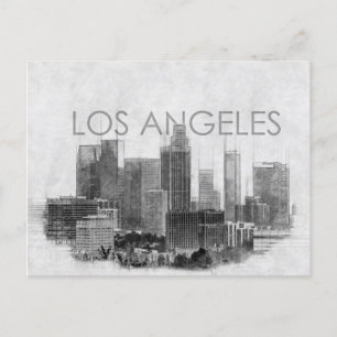 Los Angeles city skyline sketch Feiertagspostkarte