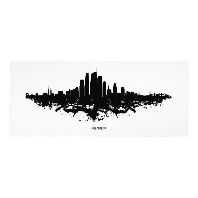 Los Angeles City Skyline Watercolor Fotodruck (Vorne)