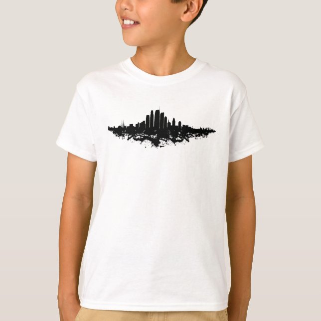Los Angeles City Skyline Watercolor T-Shirt (Vorderseite)