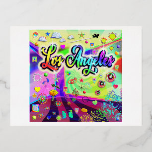 Los Angeles Cool Energy Postcard Folien Feiertagspostkarte