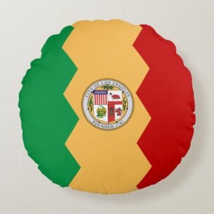 Los Angeles Fahne Round Pillow Rundes Kissen