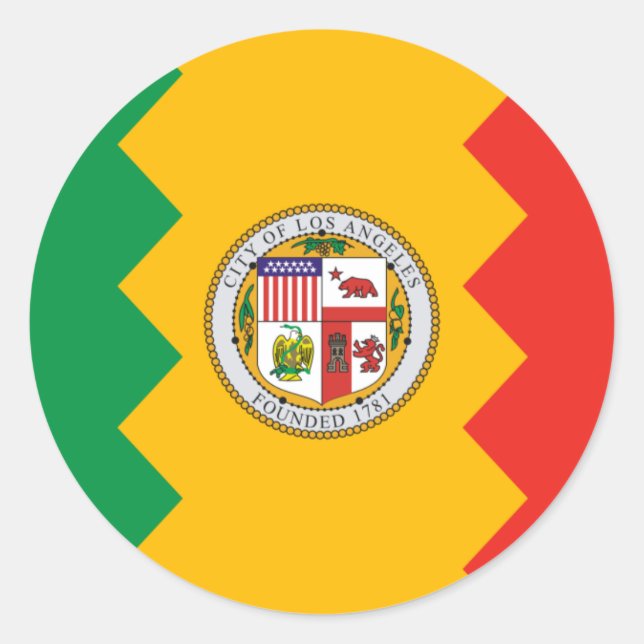Los Angeles Flag Runder Aufkleber (Vorderseite)