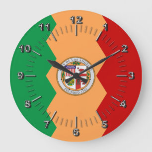 Los Angeles-Flagge Große Wanduhr