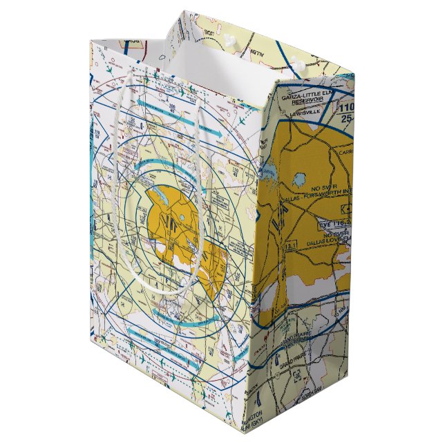 Los Angeles Flyway Chart Mittlere Geschenktüte (Rückseite Schrägansicht)