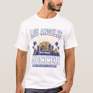 Los Angeles Fußball-Skyline mit Stadionbeleuchtung T-Shirt