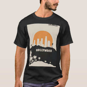 Los Angeles Hollywood Minimal Travel Poster T-Shirt