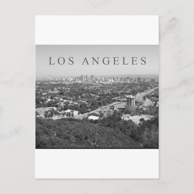 Los Angeles in Schwarz und Weiß Postkarte (Vorderseite)