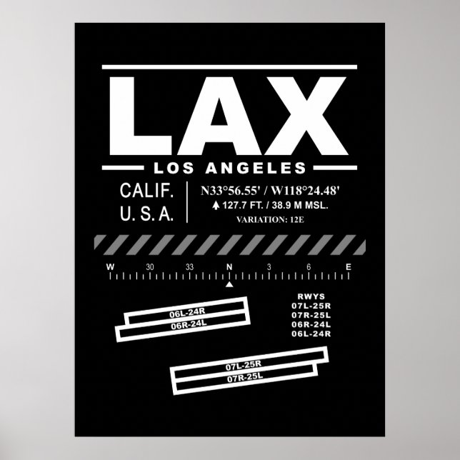 Los Angeles International Airport LAX Poster (Vorne)