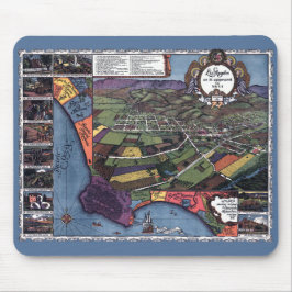 Los Angeles, Kalifornien, antike Luftkarte Mousepad