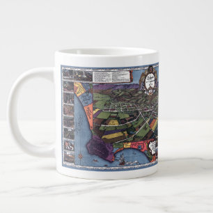 Los Angeles, Kalifornien, Antike Luftstadtkarte Jumbo-Tasse