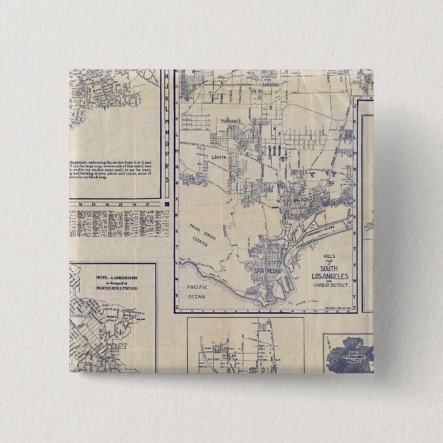 Los Angeles, Kalifornien Button (Vorderseite)