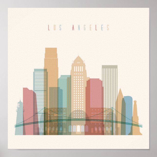 Los Angeles, Kalifornien | City Skyline Poster (Vorne)