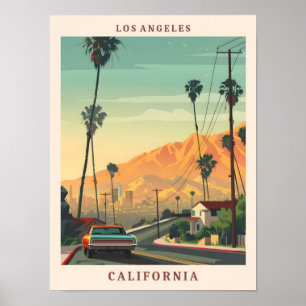 Los Angeles Kalifornien Elegante Kunst Vintage Rei Poster