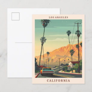 Los Angeles Kalifornien Elegante Kunst Vintage Rei Postkarte