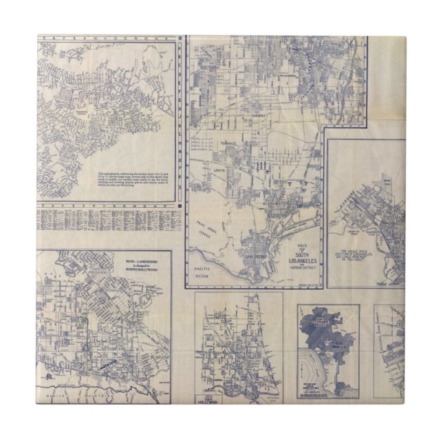 Los Angeles, Kalifornien Fliese (Vorderseite)