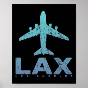 Los Angeles Kalifornien Lax Flughafen-Code La Urla Poster