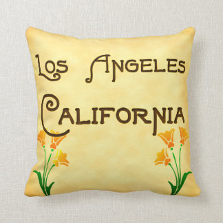 Los Angeles, Kalifornien mit Mohnblumen-Kissen Kissen