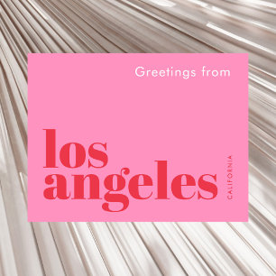 Los Angeles Kalifornien modern rosa rot Postkarte
