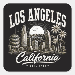 Los Angeles Kalifornien Quadratischer Aufkleber