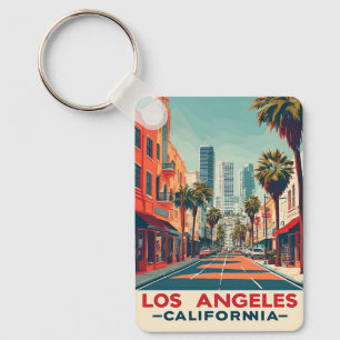 Los Angeles Kalifornien Retro-Reise Schlüsselanhänger