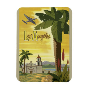 Los Angeles Kalifornien Retro Vintage Reiseposter Magnet