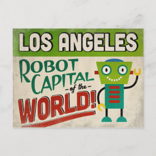 Los Angeles Kalifornien Roboter - Lustige Vintage Postkarte
