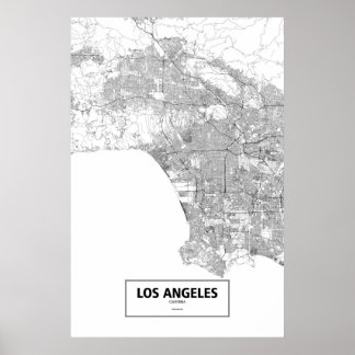 Los Angeles, Kalifornien (schwarz auf weiß) Poster
