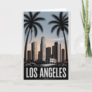 Los Angeles Kalifornien Schwarz Weiß Holzschnitt Karte