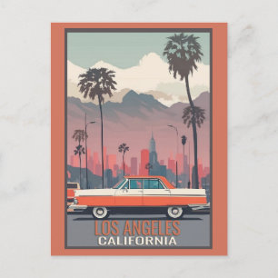 Los Angeles Kalifornien Vintage Auto Reise Postkarte
