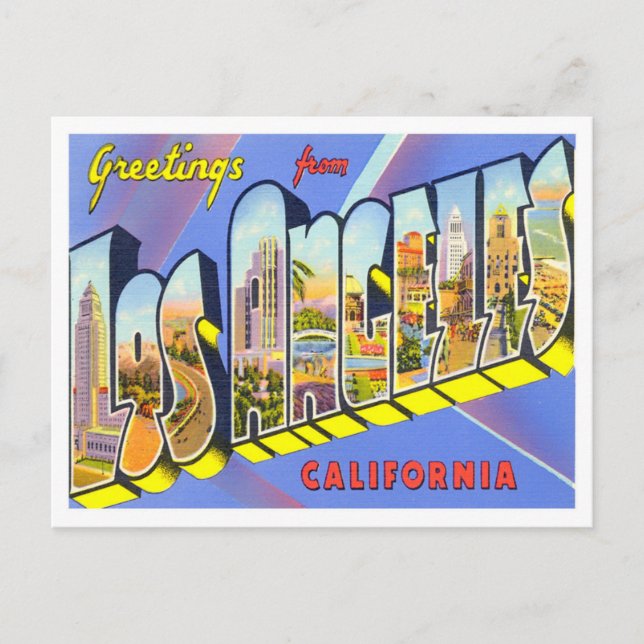 Los Angeles, Kalifornien, Vintage Big Letters Postkarte (Vorderseite)
