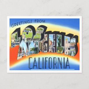 Los Angeles, Kalifornien Vintage Große Buchstaben Postkarte