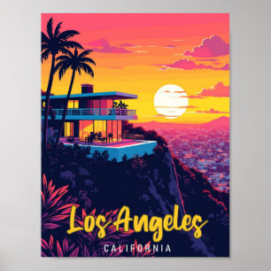 Los Angeles Kalifornien Vintage Reiseillustration Poster
