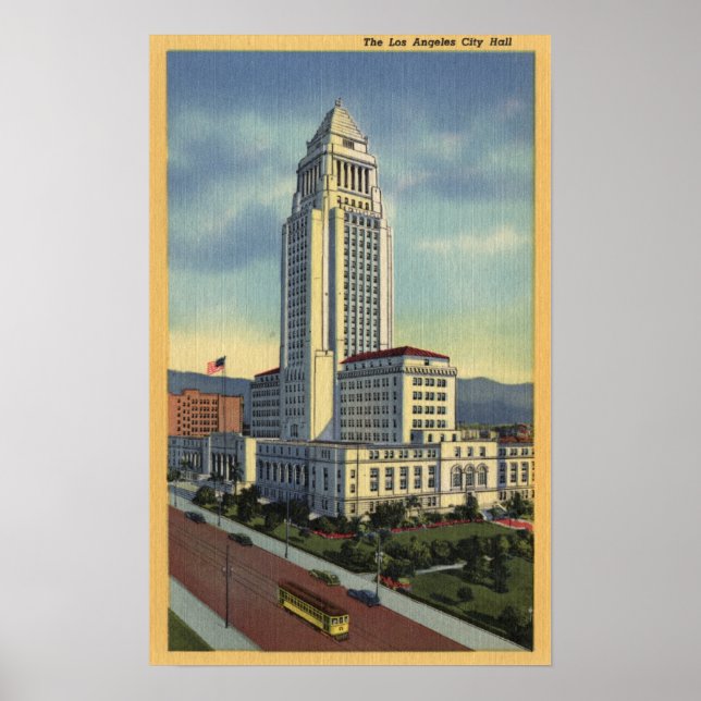 Los Angeles, KalifornienAussicht auf das Rathaus Poster (Vorne)