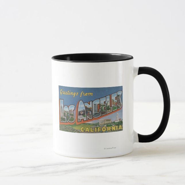 Los Angeles, KalifornienGroße Briefszenen Tasse (Rechts)
