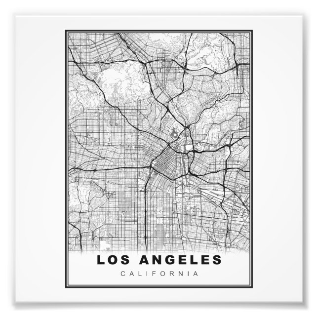 Los Angeles Karte Fotodruck (Vorne)