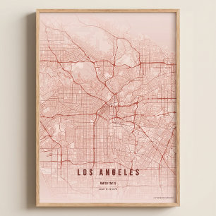 Los Angeles Karte LA Druck Wandkunst Poster Gesche
