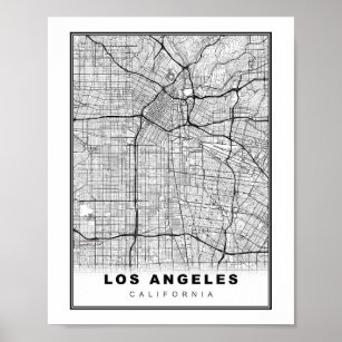 Los Angeles Karte Poster