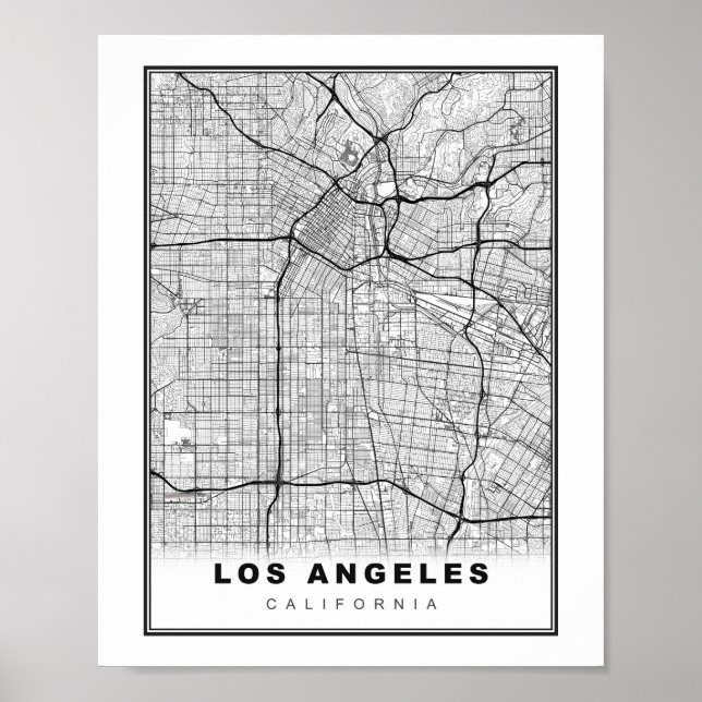 Los Angeles Karte Poster (Vorne)