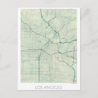 Los Angeles Karte USA, blaues Vintages Aquarell